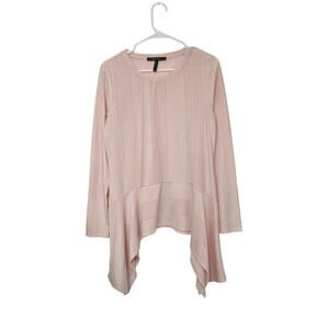 BCBG Maxariza "Thanda" Womens Top Dusty Rose Long Sleeve Stretch Pink Size M